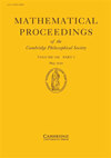 Mathematical Proceedings Of The Cambridge Philosophical Society